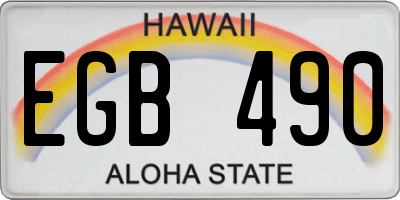 HI license plate EGB490