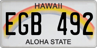 HI license plate EGB492