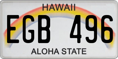 HI license plate EGB496