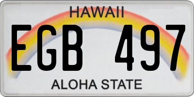 HI license plate EGB497