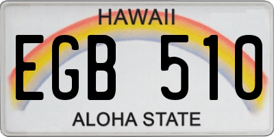 HI license plate EGB510