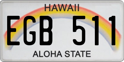 HI license plate EGB511