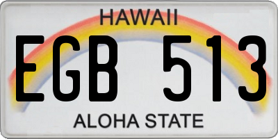 HI license plate EGB513
