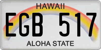 HI license plate EGB517