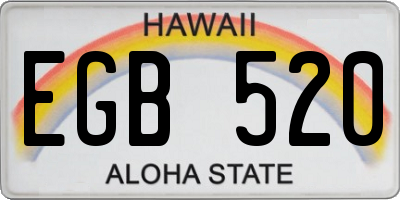 HI license plate EGB520