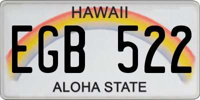 HI license plate EGB522
