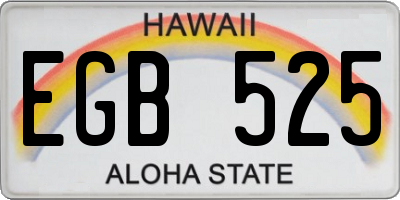 HI license plate EGB525