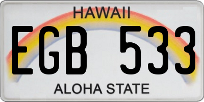 HI license plate EGB533