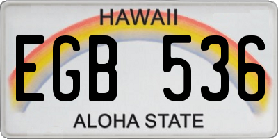 HI license plate EGB536