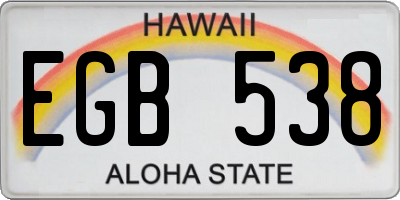 HI license plate EGB538