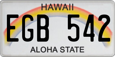 HI license plate EGB542