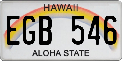 HI license plate EGB546