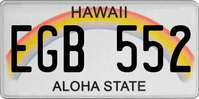 HI license plate EGB552