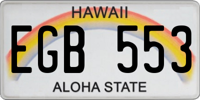 HI license plate EGB553