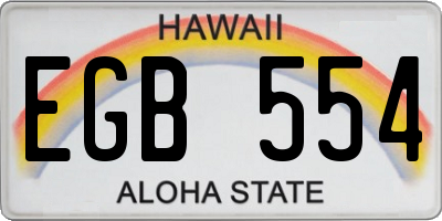 HI license plate EGB554