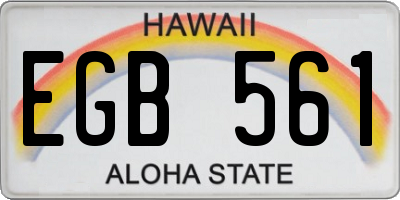 HI license plate EGB561