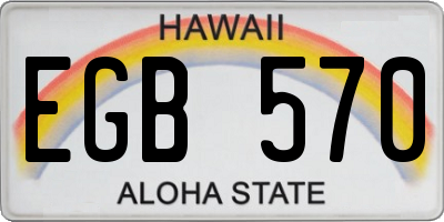 HI license plate EGB570