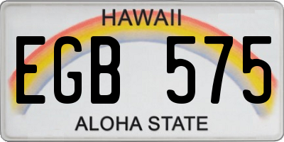 HI license plate EGB575