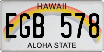 HI license plate EGB578