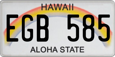 HI license plate EGB585