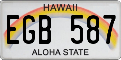 HI license plate EGB587
