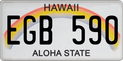 HI license plate EGB590