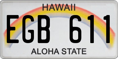 HI license plate EGB611