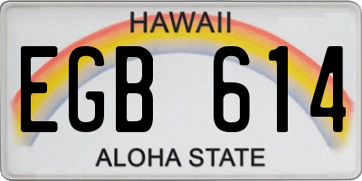 HI license plate EGB614