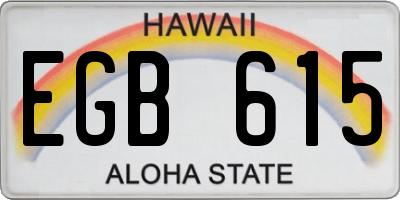 HI license plate EGB615