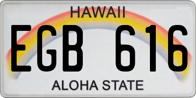 HI license plate EGB616