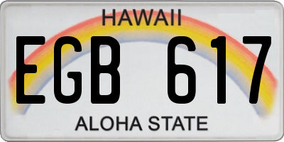 HI license plate EGB617