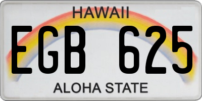 HI license plate EGB625
