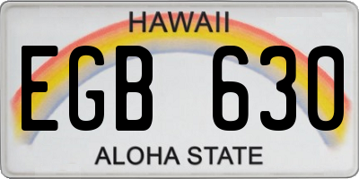 HI license plate EGB630