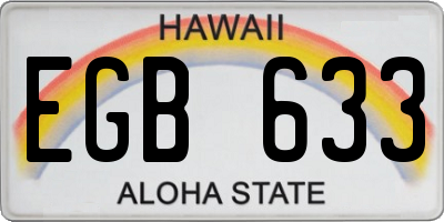 HI license plate EGB633