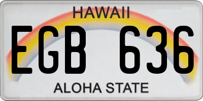 HI license plate EGB636