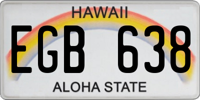 HI license plate EGB638