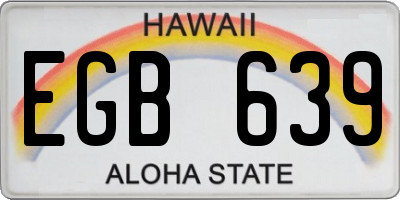 HI license plate EGB639