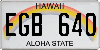 HI license plate EGB640