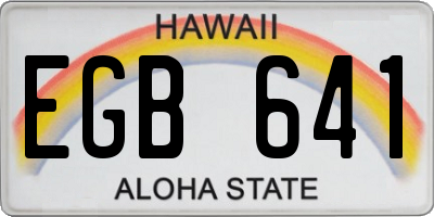HI license plate EGB641