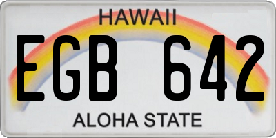 HI license plate EGB642