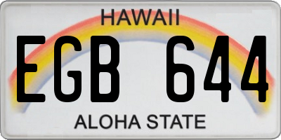 HI license plate EGB644