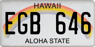 HI license plate EGB646