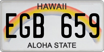 HI license plate EGB659