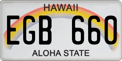 HI license plate EGB660