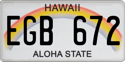 HI license plate EGB672