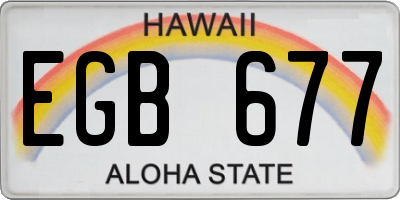 HI license plate EGB677