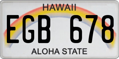 HI license plate EGB678