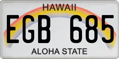 HI license plate EGB685