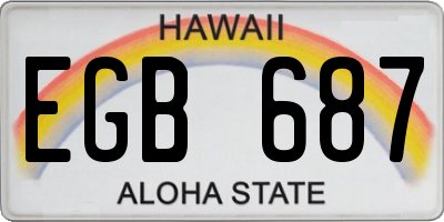 HI license plate EGB687