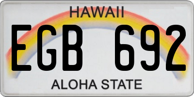 HI license plate EGB692